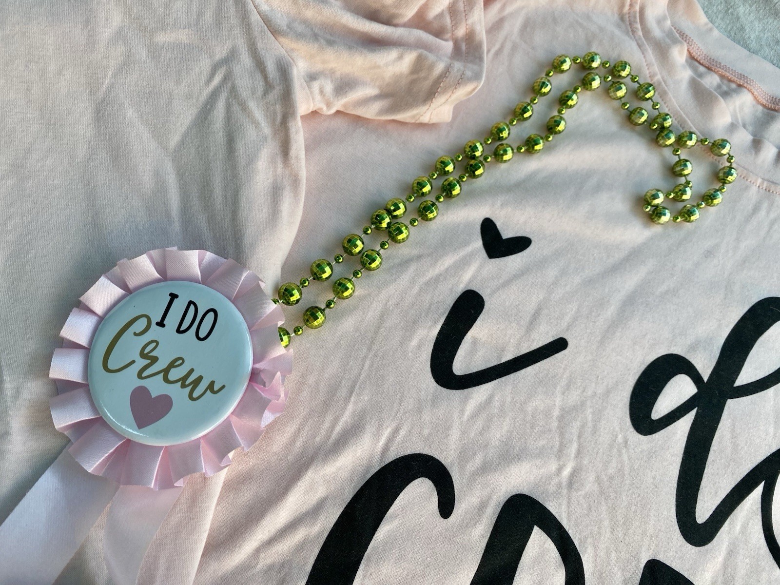 Bachelorette Party Gift Set “I Do Crew” TShirts, Drawstring Bags, Beads & Candy