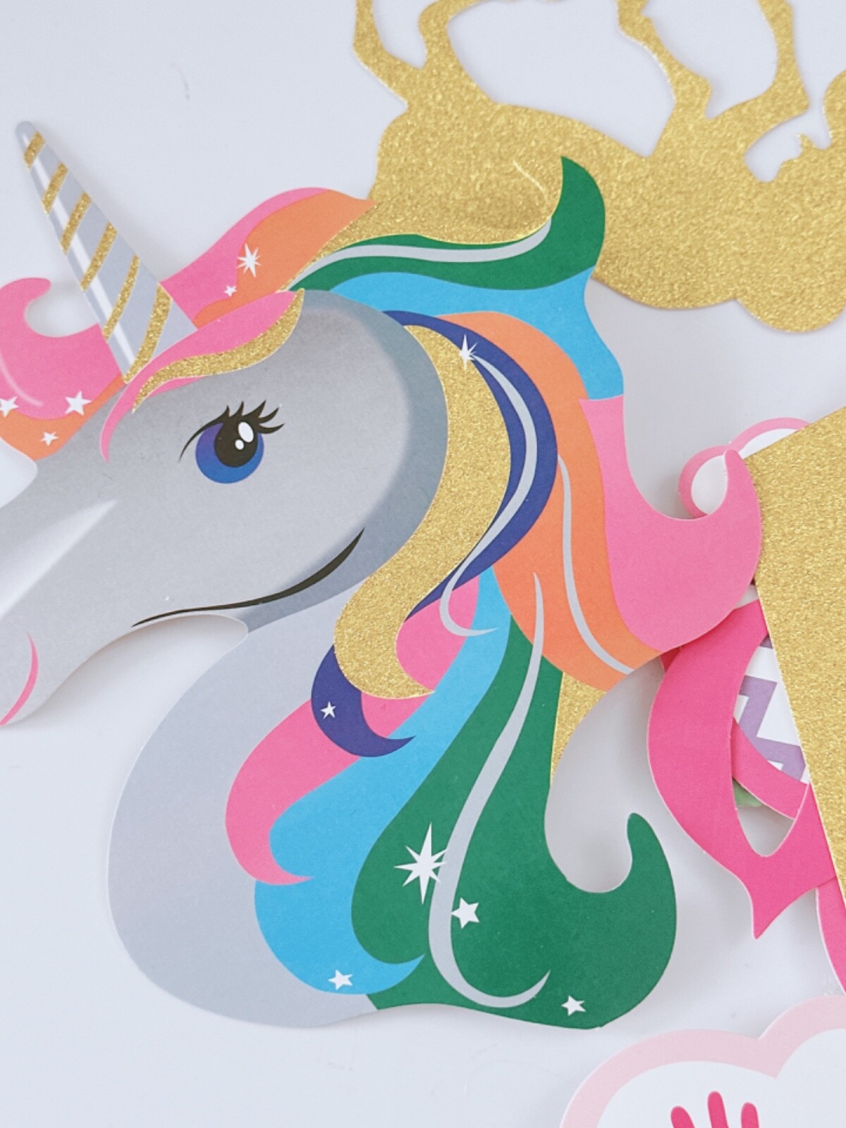 Girl Teen Unicorn Rainbow Pony Birthday Party Selfie Photo Booth Prop Game Signs