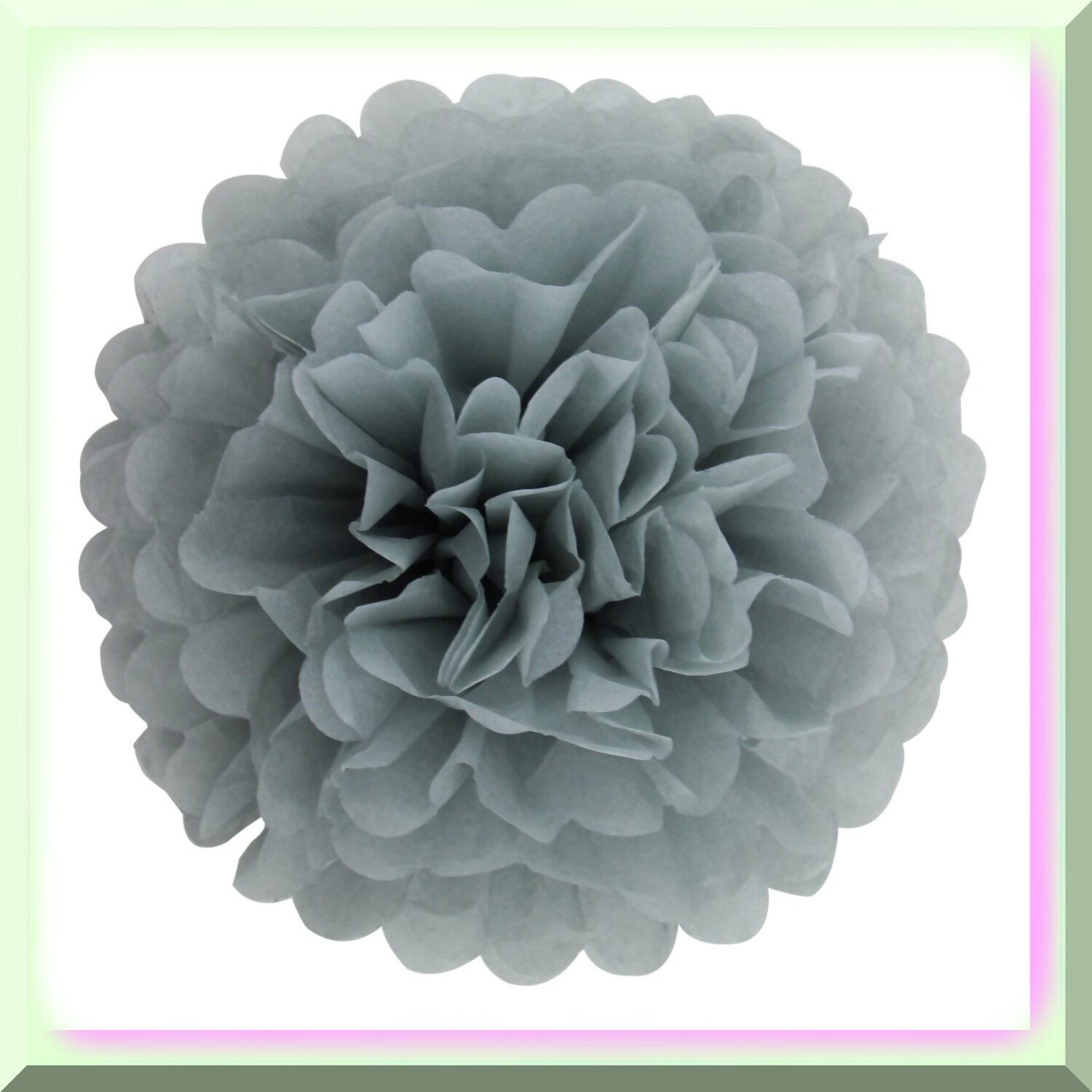12 Grey and Burgundy Tissue Paper Pom Poms