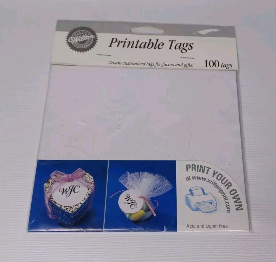 Wilton Printable Tags 100 Paper Tags Print Create Custom Wedding Favor Tags