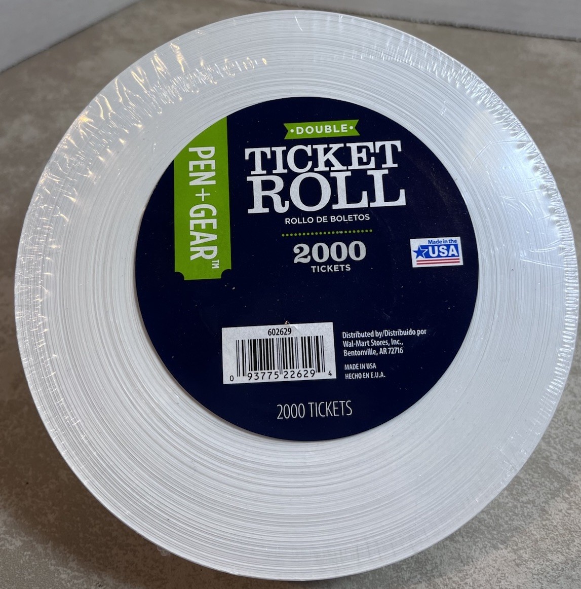 Pen + Gear Double Ticket Roll 2000 Raffle 50/50 Fundraising