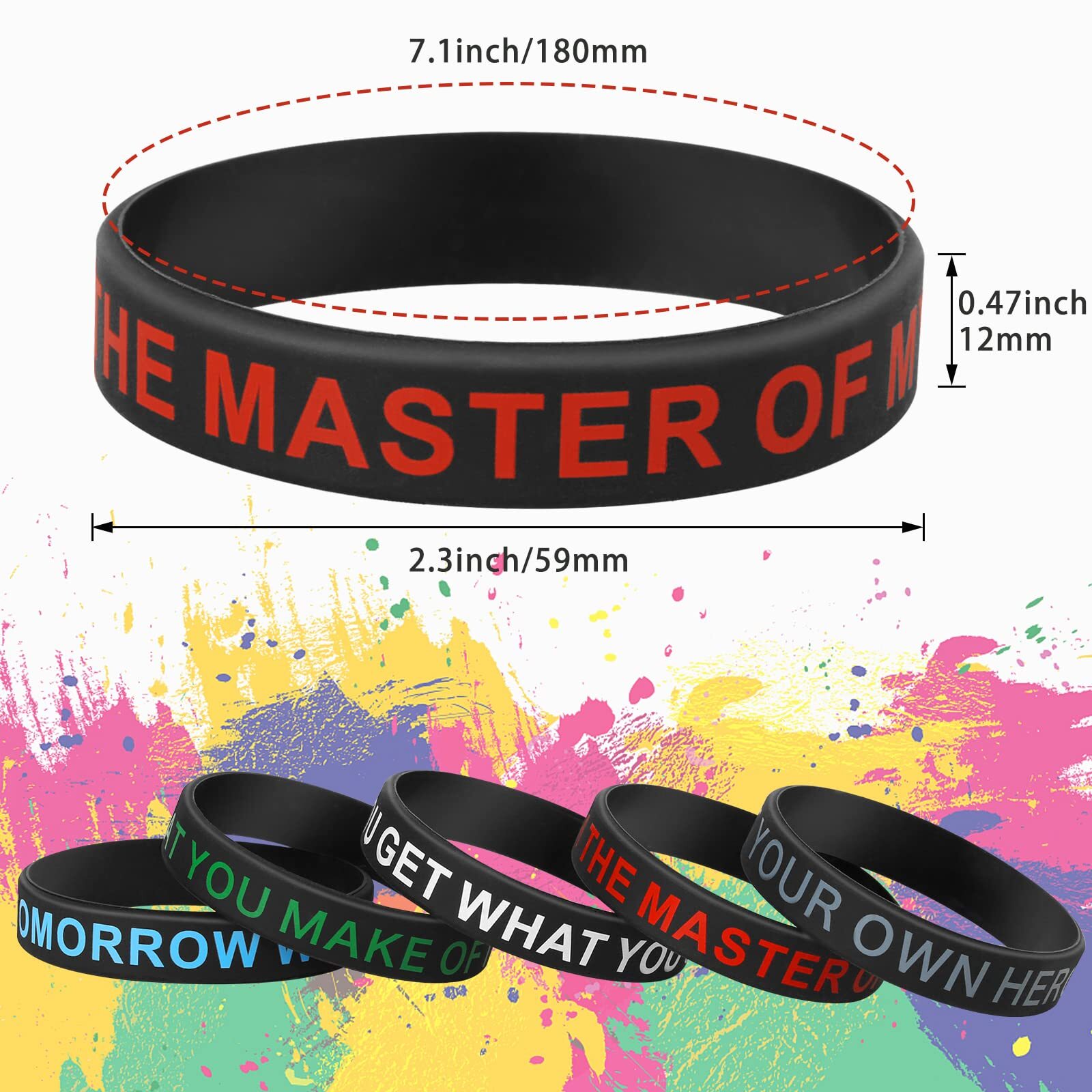 60 Pcs Religious Silicone Rubber Wristbands Christian Verse Bracelets