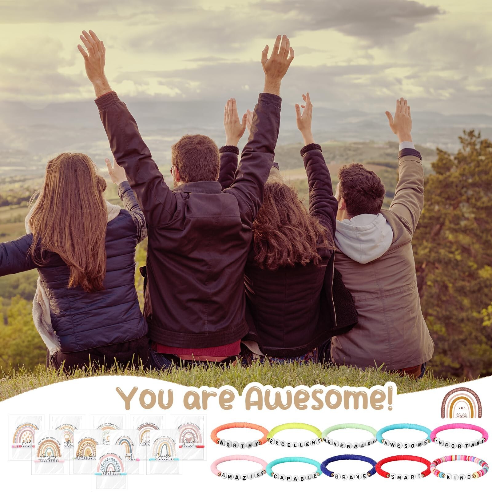 20 Sets Inspirational Gifts for Women Friendship Bracelets Motivational Brace…