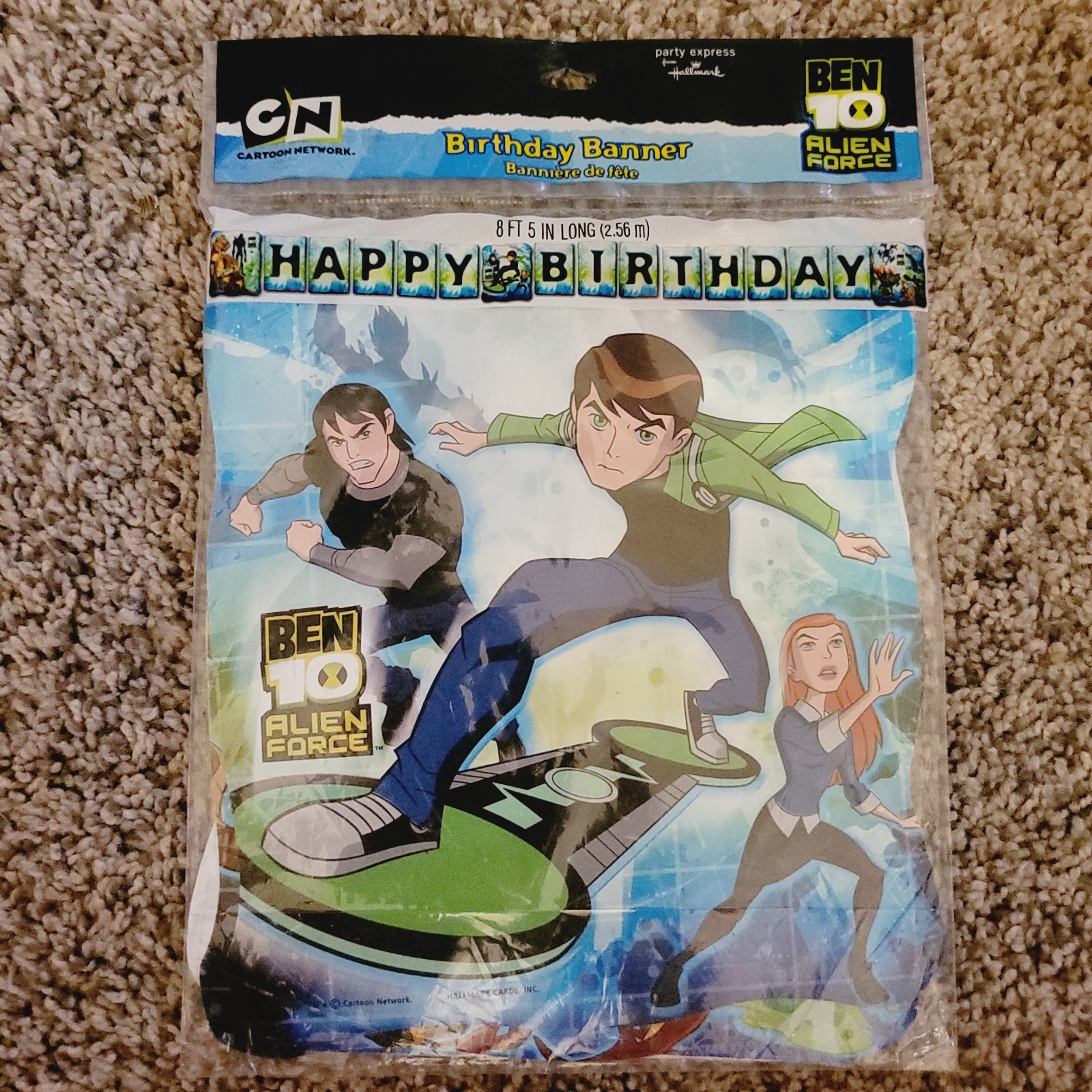 Lot 2 Cartoon Network BEN 10 ALIEN FORCE Happy Birthday Banner 8ft Decorations