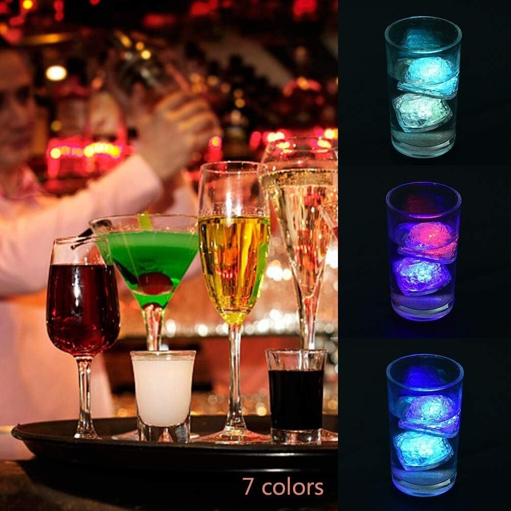 Luces LED En Cubos De Hielo Para Fiestas, Bares Bodas Club 24 Pcs Reutilizables