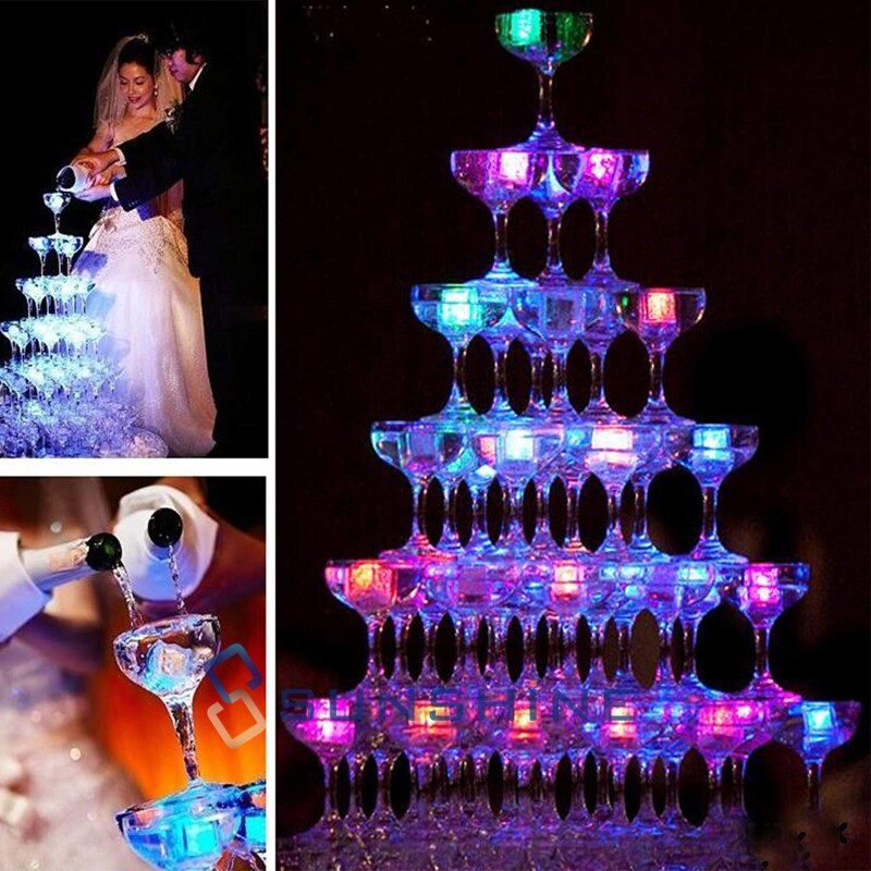 Waterproof Light Up LED Ice Cubes for Party Drinks Glowing Flashing Ice Cube