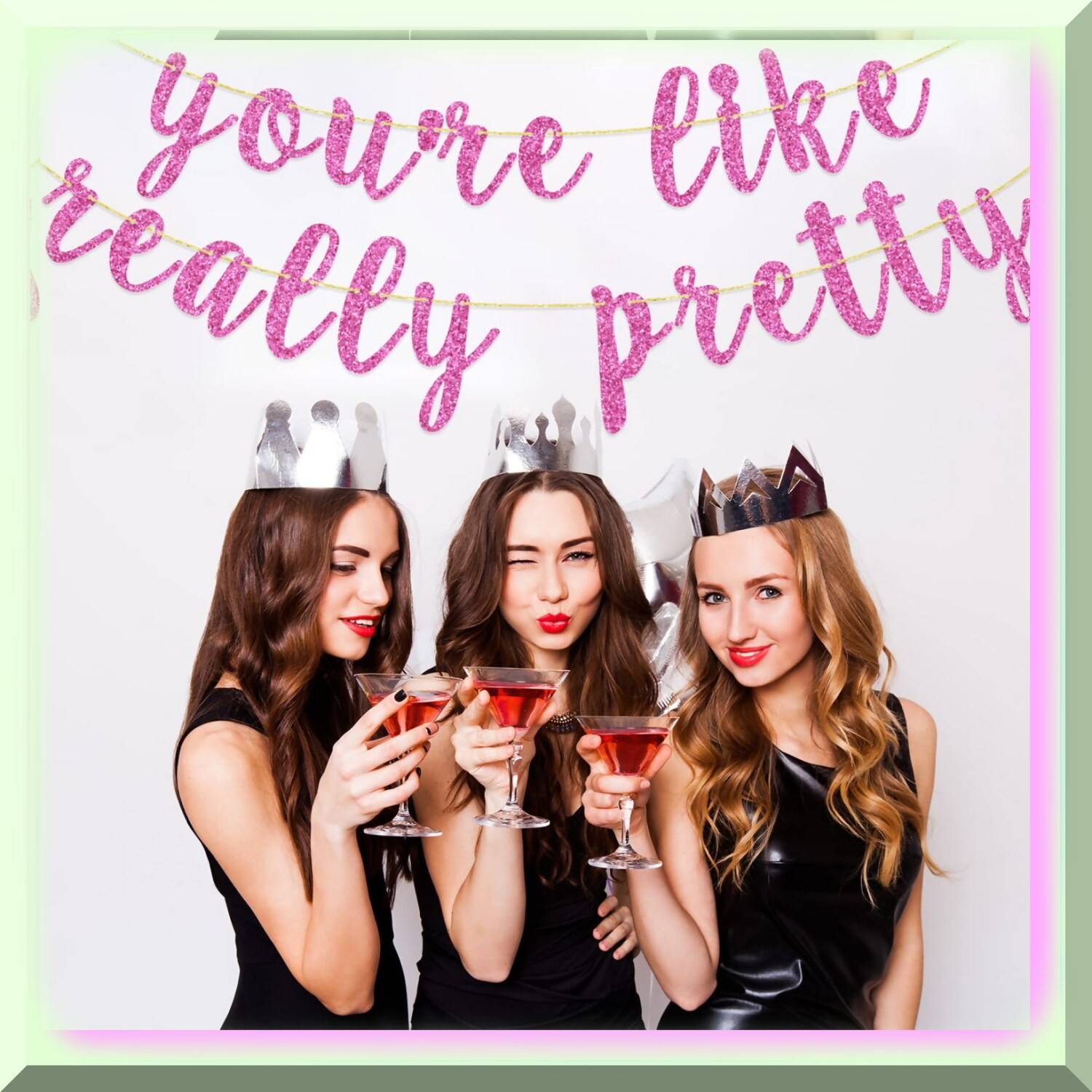 Pink Glitter Celebration Banner