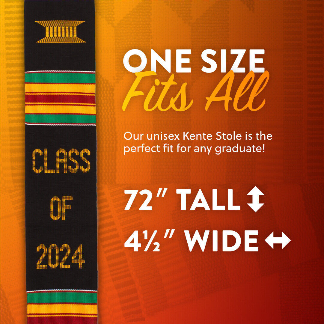 ‘Class of’ Kente Cloth Graduation Stole – Various Years / Colours