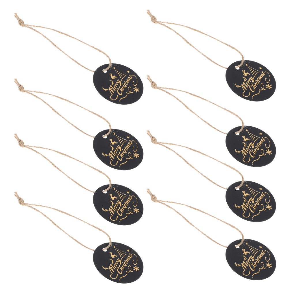 100Pcs Durable Black Paper Gift Tags for Christmas Gift Wrapping and Display