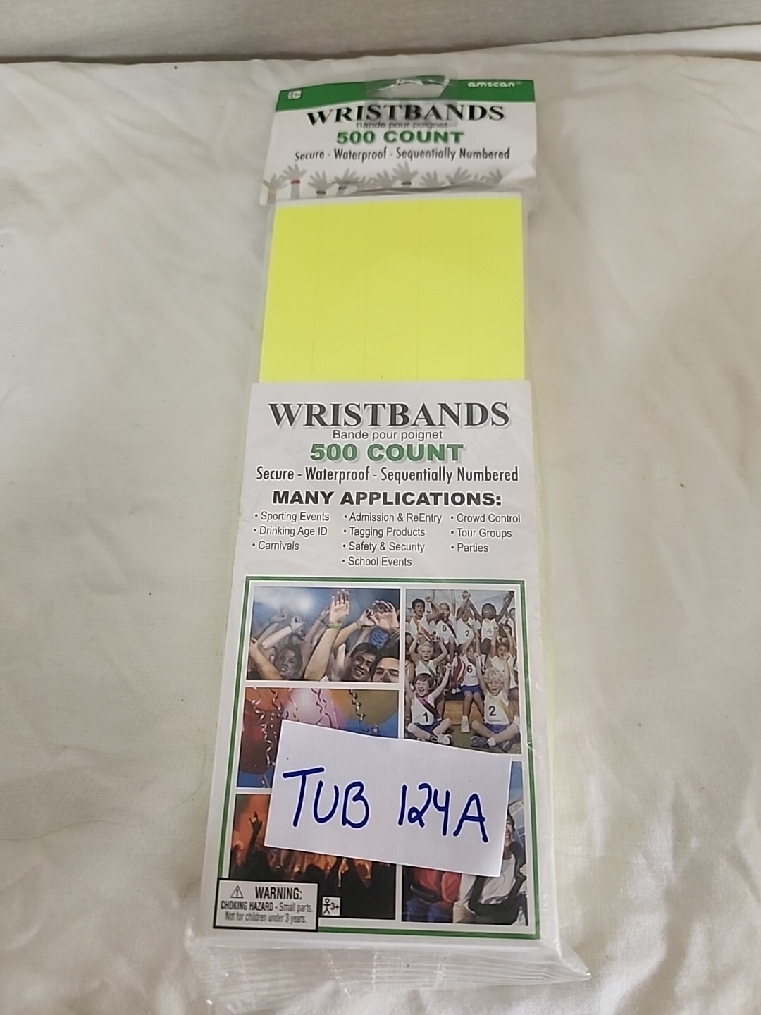 New Wristbands Yellow Numbered Admission Party Clubs Event Bar 500 Pc Lot