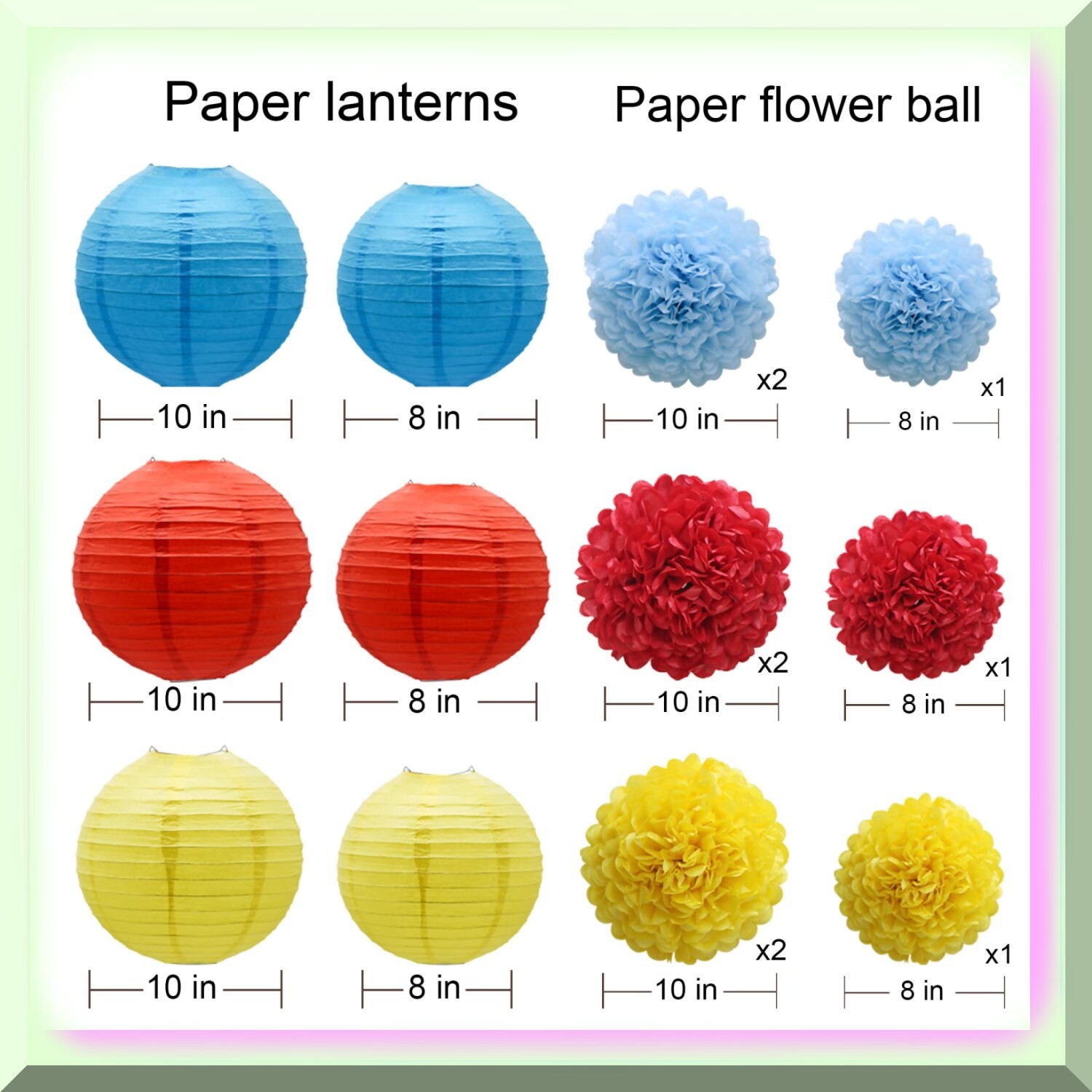 Colorful Hanging Party Decor Set 15 Pieces