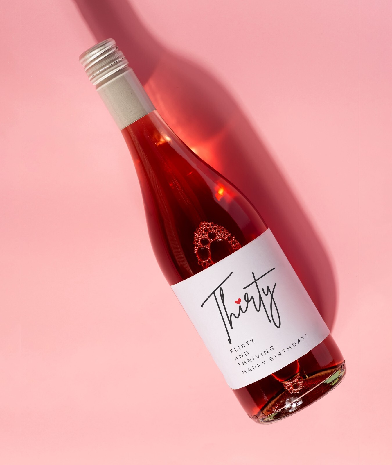 Thirty Flirty Birthday Wine Champagne Label Sticker | Funny Party Gift