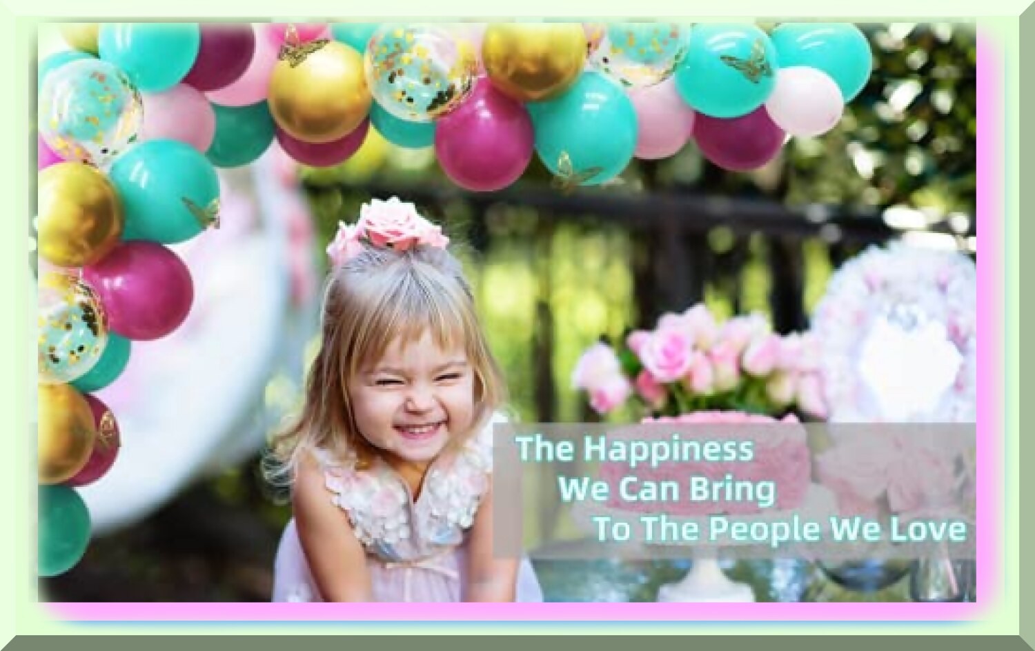 Teal Pink Balloon Arch Kit with Gold Butterflies