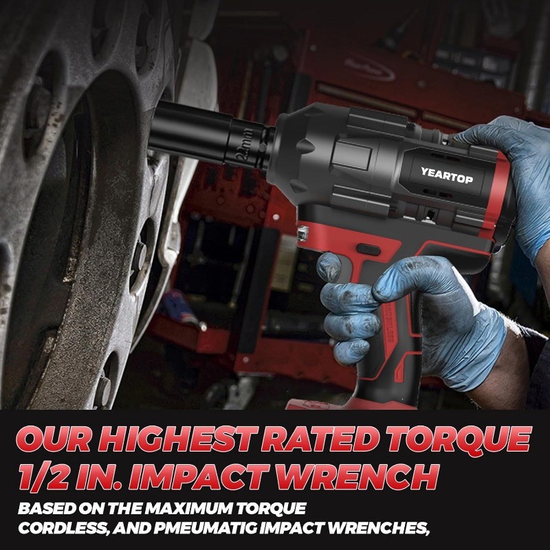 mpact Wrench 1/2 inch for Miwaukee 18V Battery, 900Ft-lbs(1200N.m) Brushless