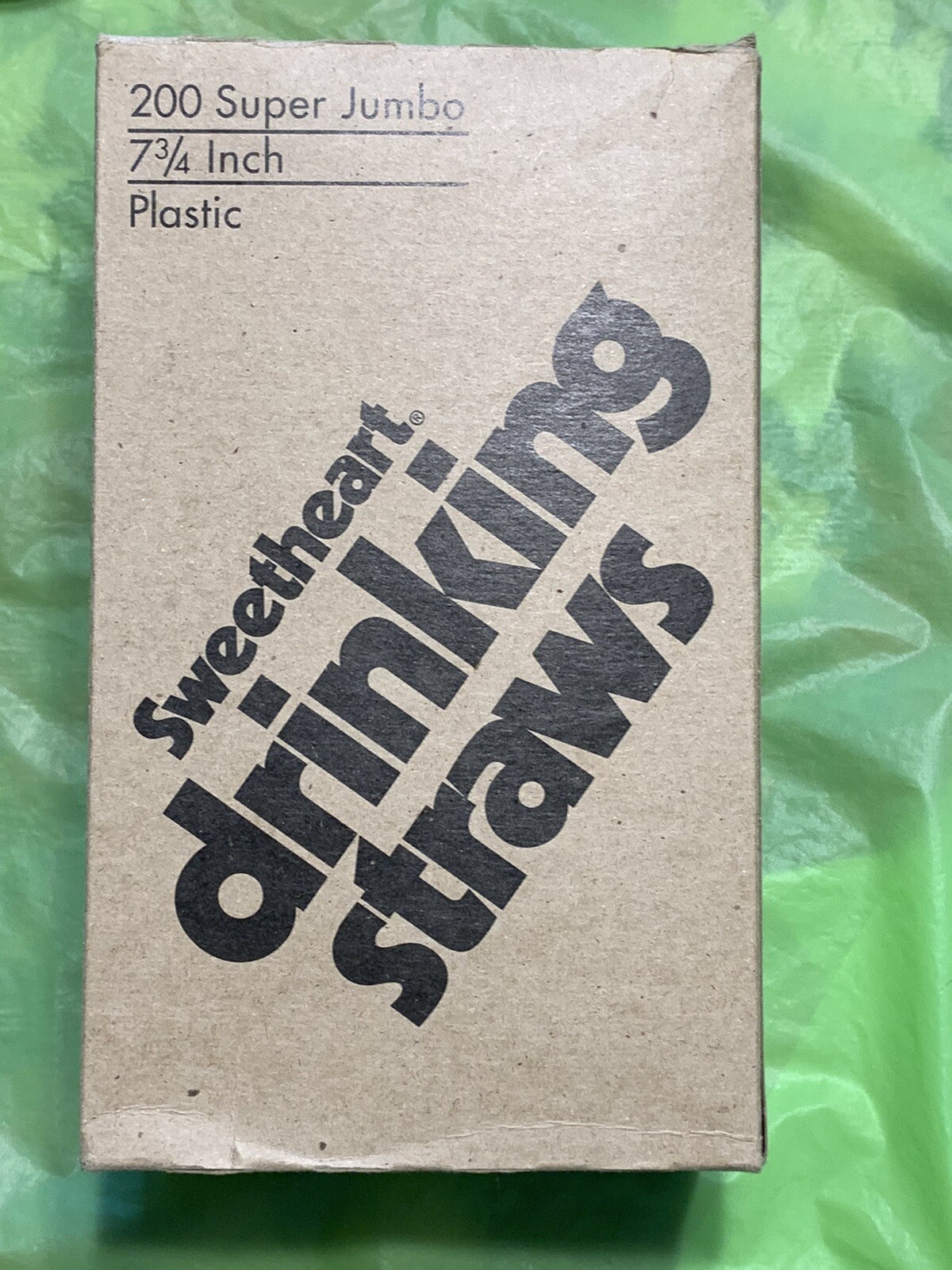 Vintage 200 Sweetheart Super Jumbo Plastic Straws USA NEW 7 3/4″