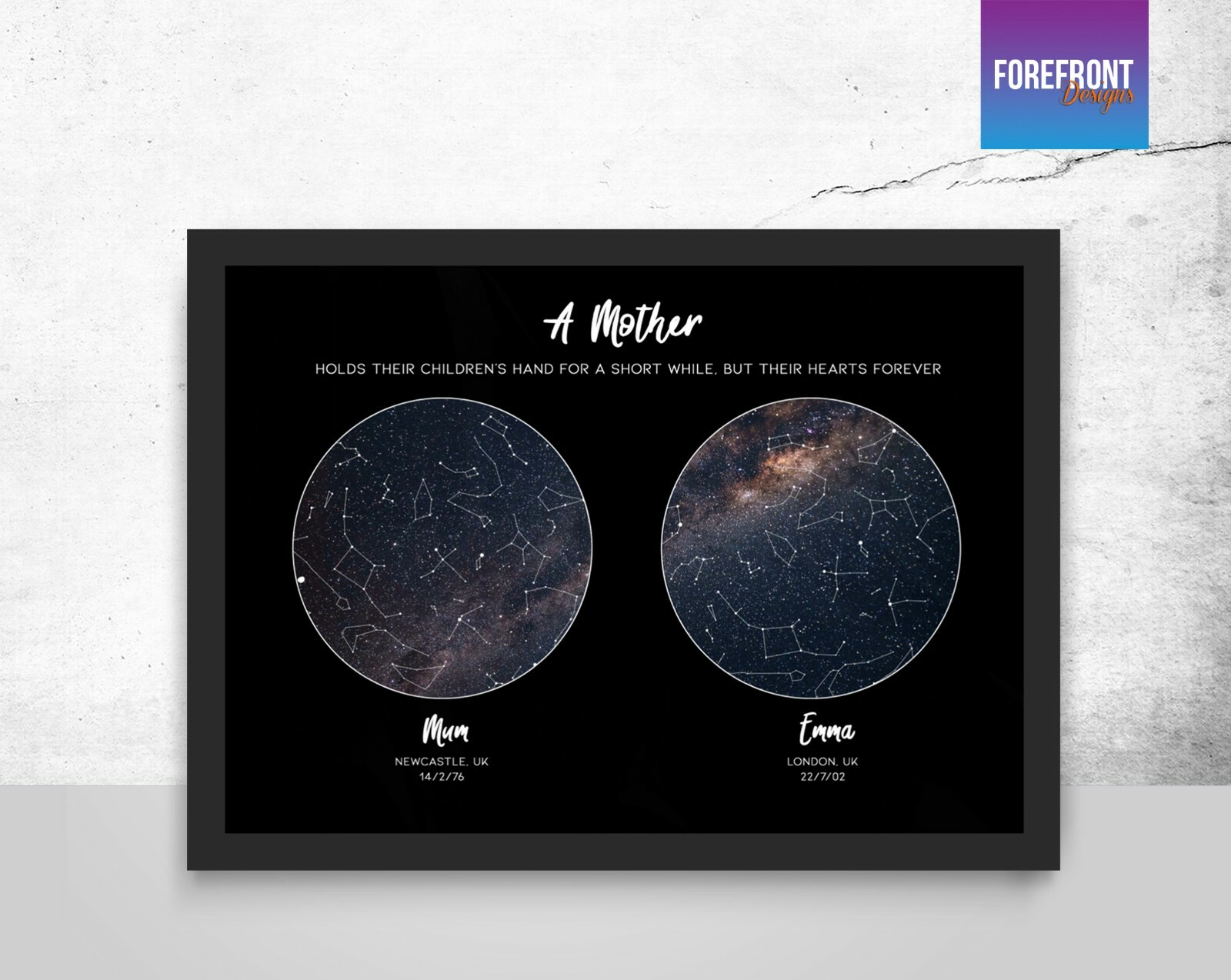 Personalised Mother/Mum Star map- perfect gift for mothers day/grandma present