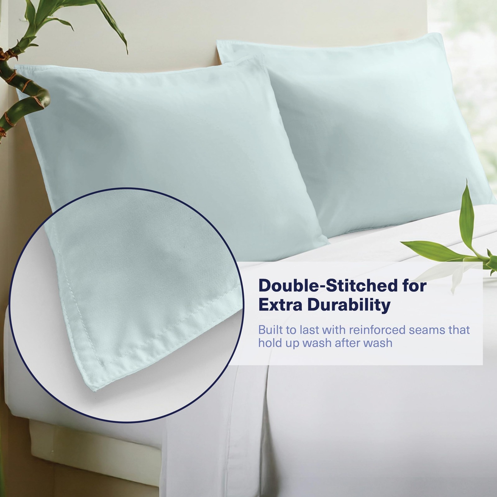 Kickoff Viscose Bamboo Pillowcase, King, Set of 2, 100% Organic Hid… Fast Ship