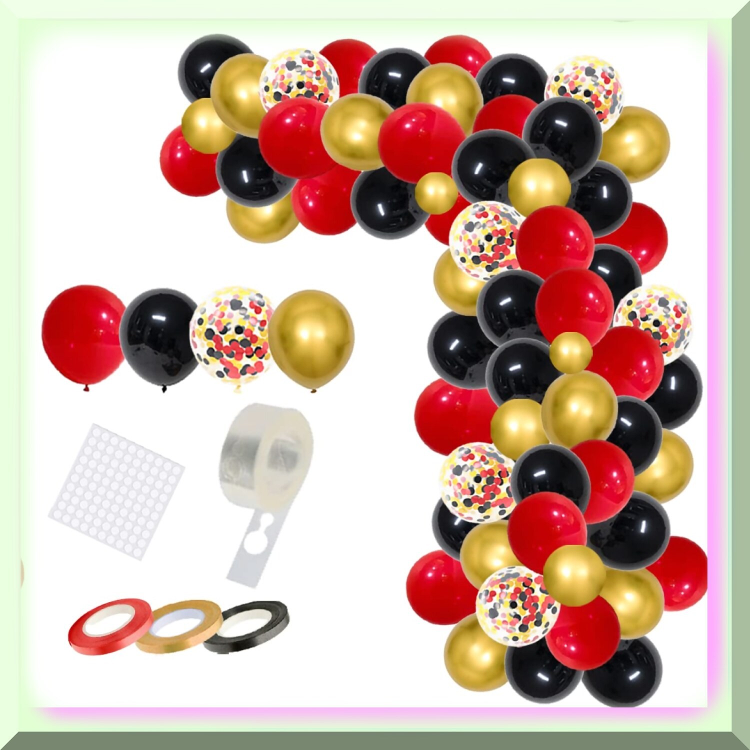 Party Balloon Arch Kit with Metallic and Confetti Balloons