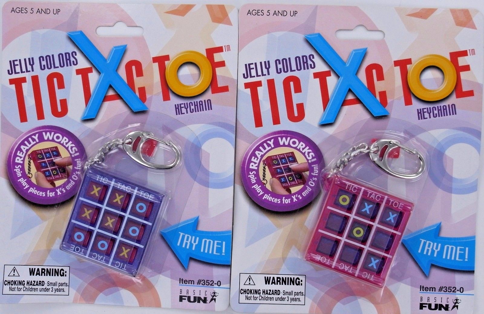 TIC TAC TOE Game Keychain Keyring X’s & O’s Really Works! Travel Doll Mini NEW