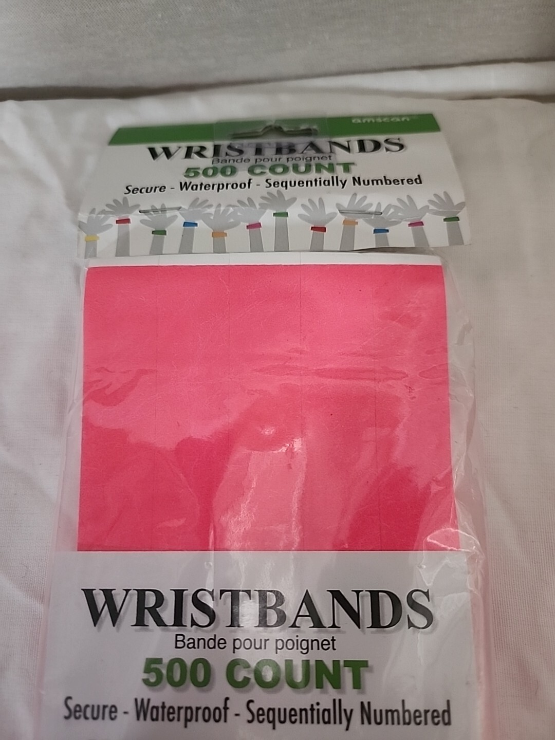 New Wristbands Neon Pink Numbered Admission Party Clubs Event Bar 500 Pc