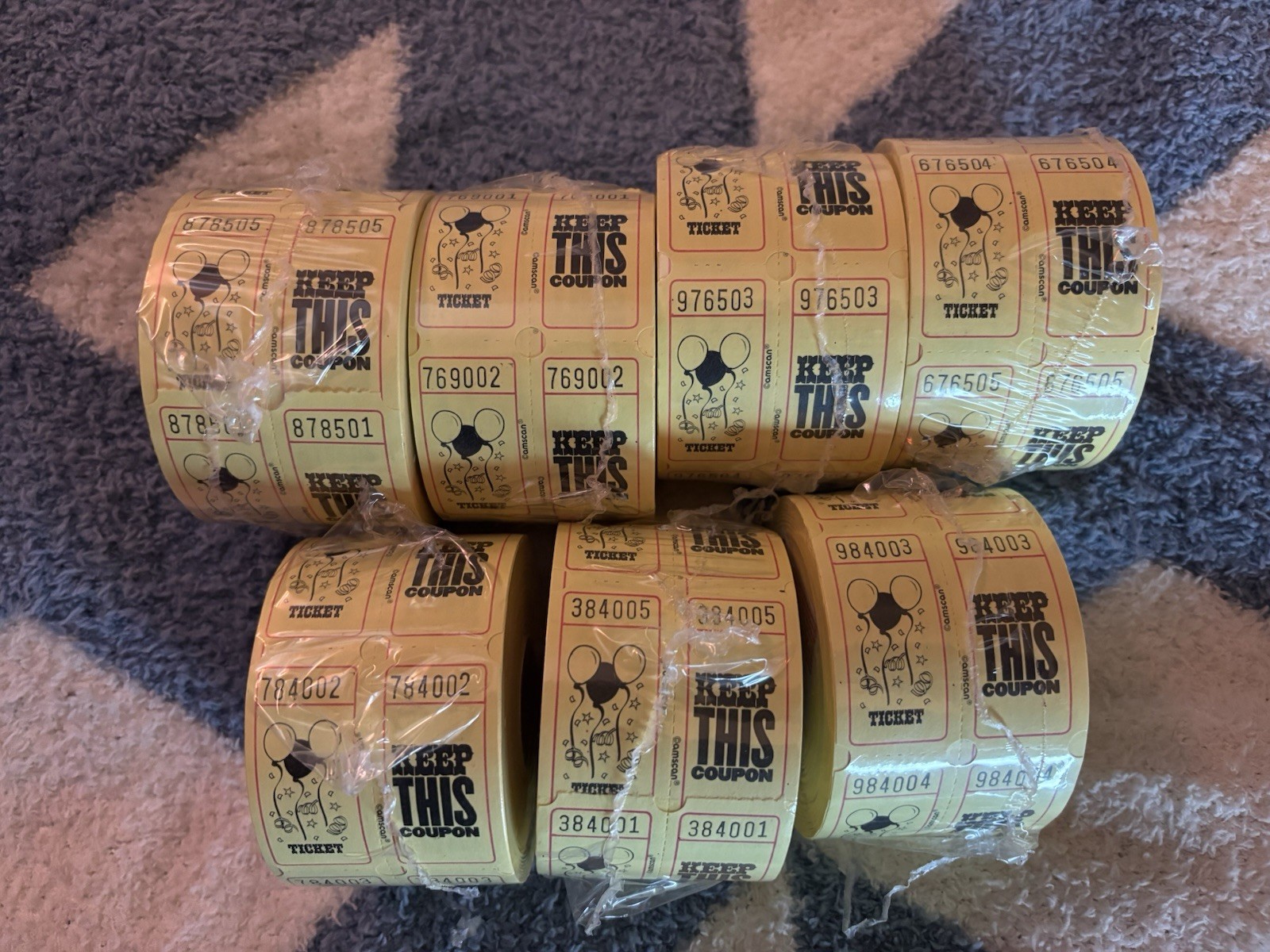 Raffle Tickets 7 Rolls 3500 Tickets Double Stub 500 per Roll Split the Pot 50/50