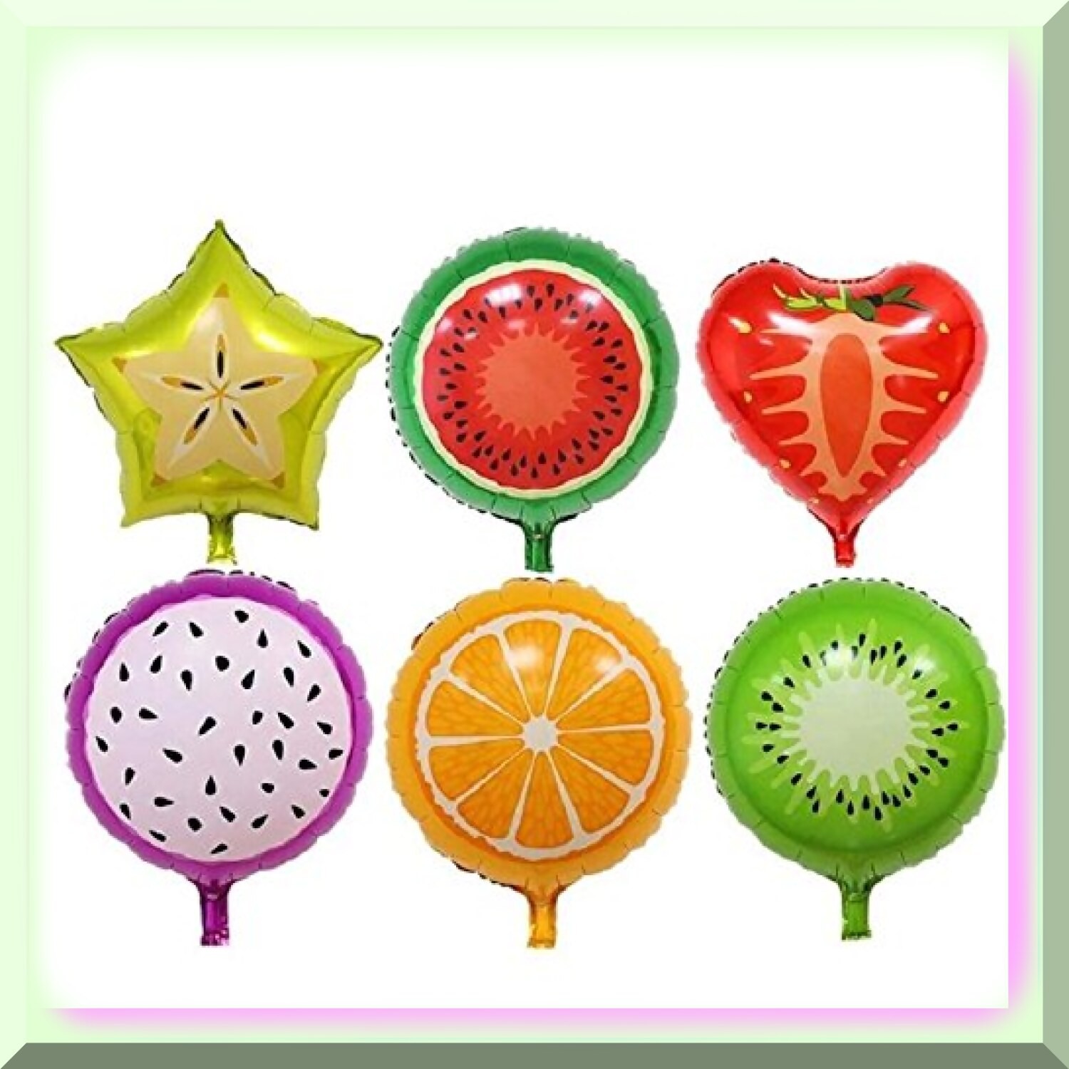 Party Pops 18″ Fruit Themed Mylar Balloons Pack of 24