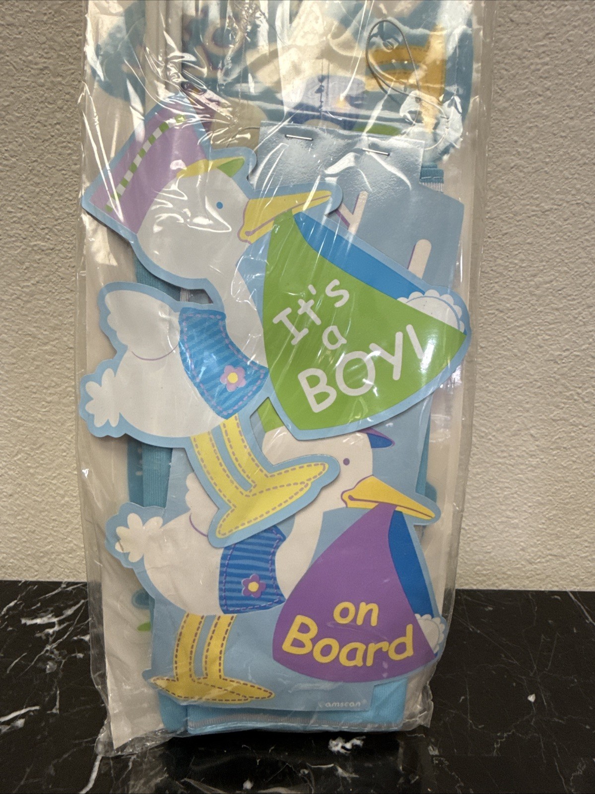 NEW BABY BOY CAR DECORATION KIT Newborn Birth Party Celebration Auto Window