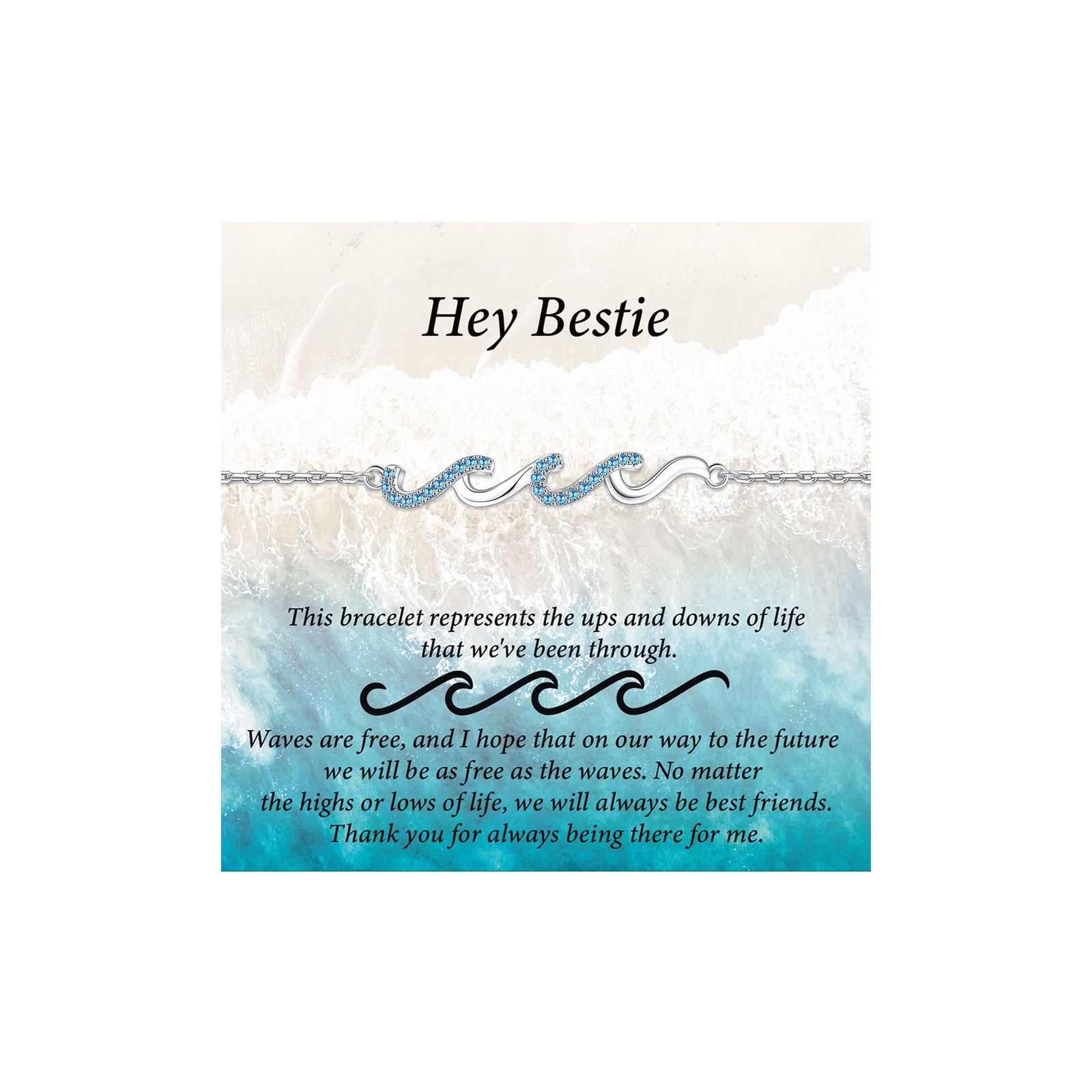 Wave Bracelet – Birthday Gifts for Women, Gifts for Women Bestie Sister Mom D…