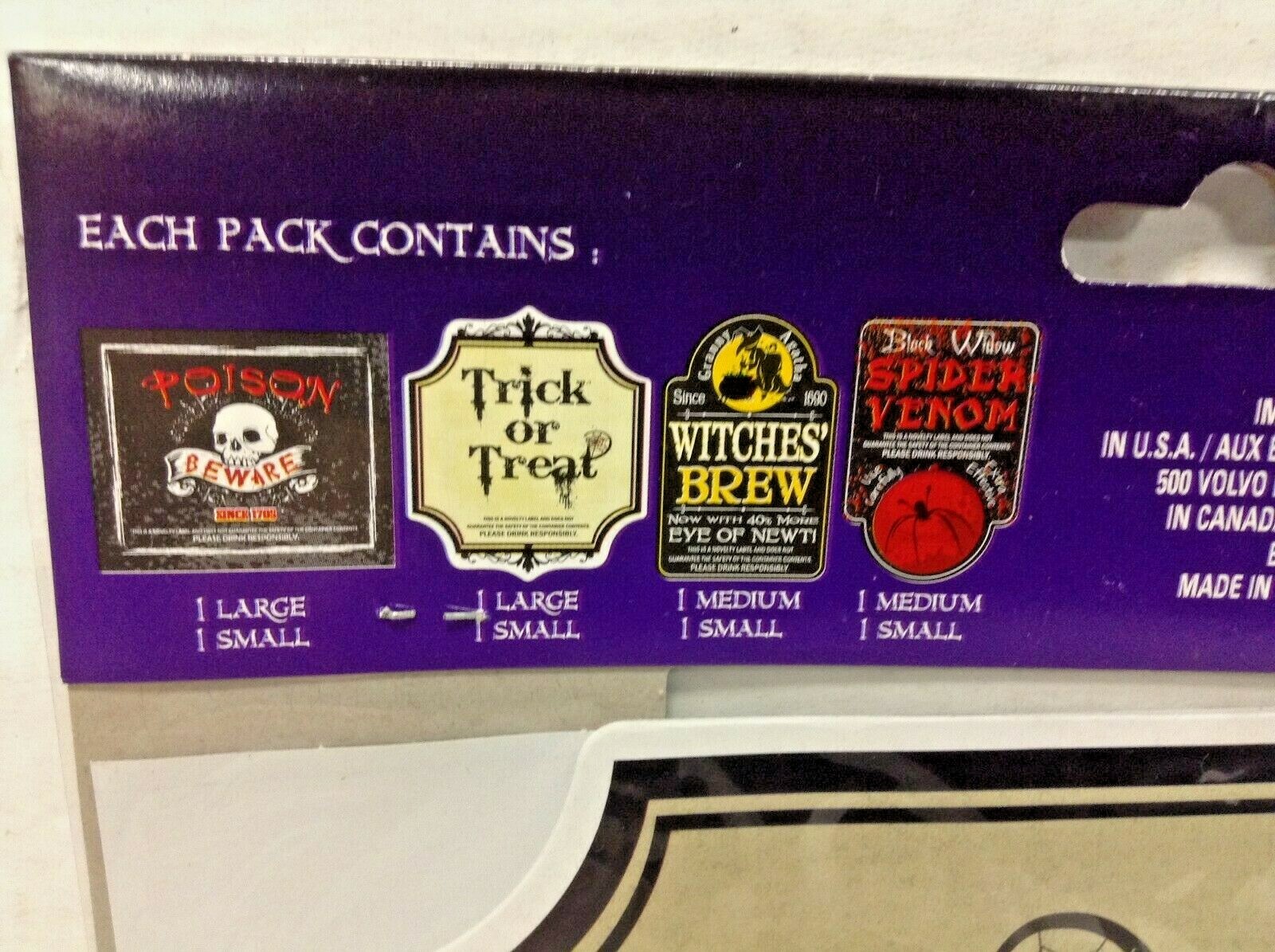 Halloween Bottle potion Stickers Poison Spider Witch Brew TrickTreat Centerpiece