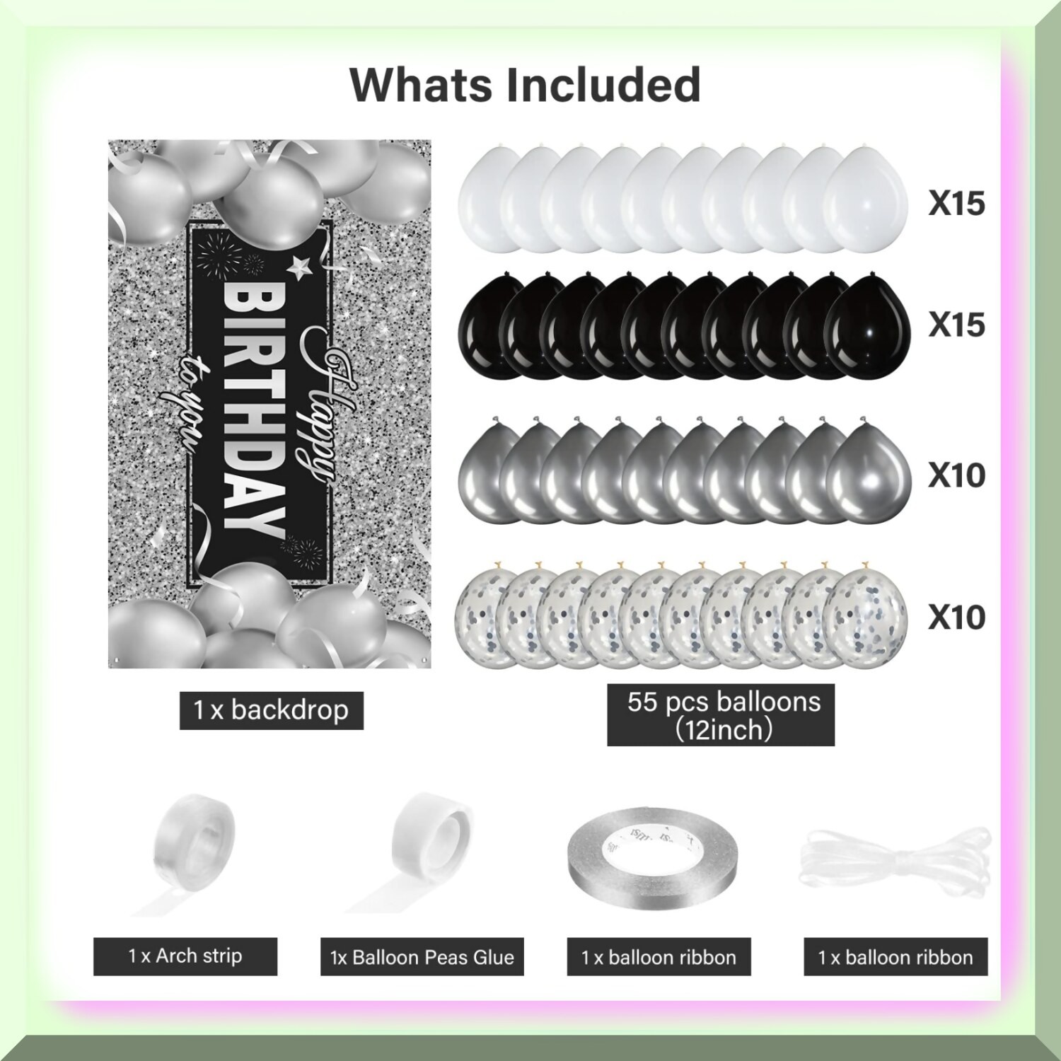 Midnight Magic Birthday Party Kit with Balloons and Backdrop