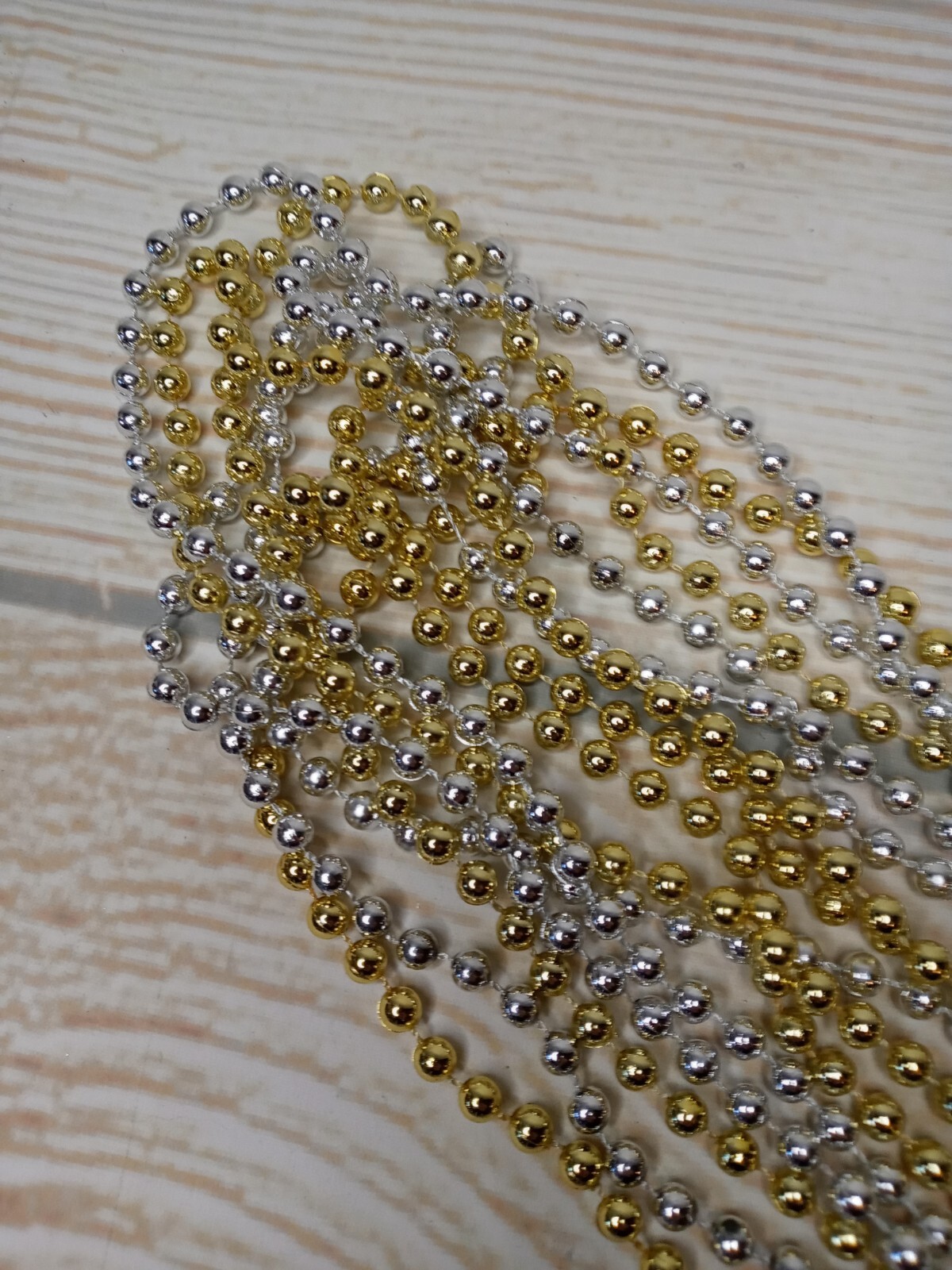 New! 8 Mardi Gras Beads Necklace Motorcycle Bike Rally Throw Bead Fat Tuesday