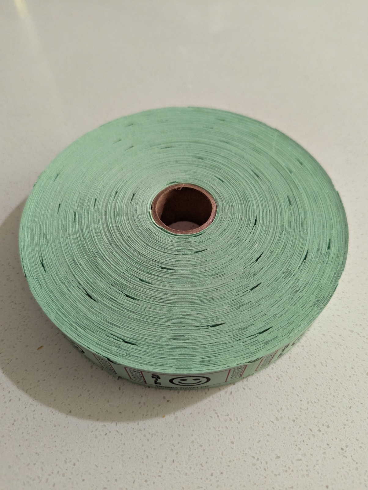 2000 Single Tickets Roll SMILE Perforated Fundraiser Entry Reward – Green 2″x1″