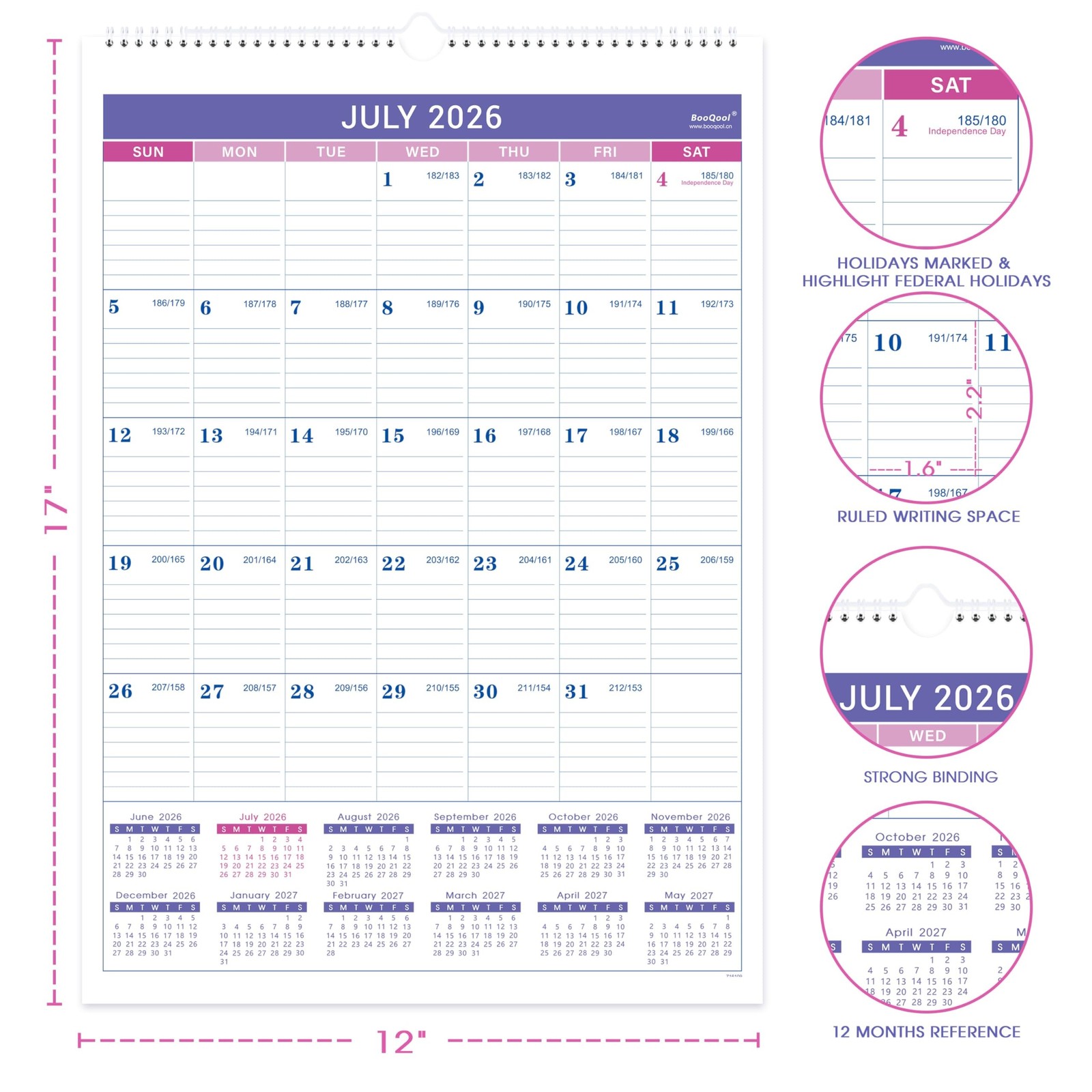 2026-2027 Wall Calendar – July 2026 – December 2027, 2026-2027 Calendar, 18 M…