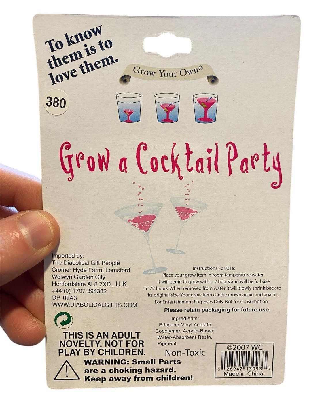 Grow a Cocktail Party – Hilarious Gag Gift for Adults, Joke Gift for Drink Lover