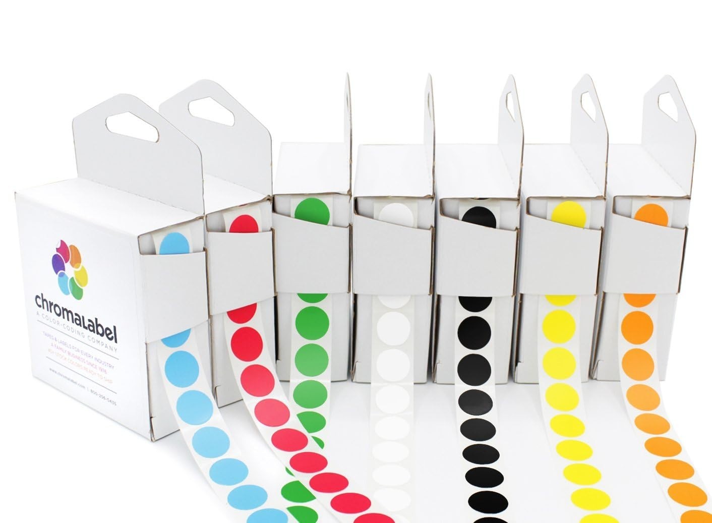 Color Code Dot Label Kit – 0.50 Inch Stickers, 7 Colors, 1000 Labels per Box