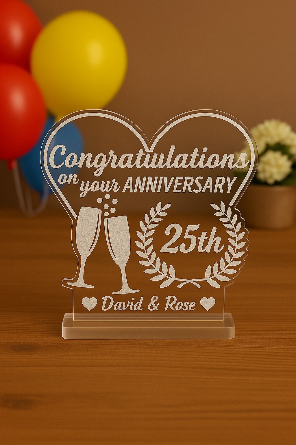 personalised Anniversary Gift Keepsake 1st 25th FREE GIFT BAG 30 40 50 60 75
