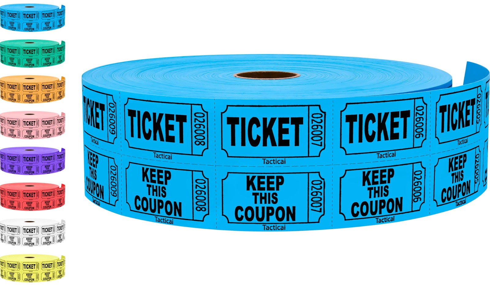 2000 Raffle Tickets Green Double Roll Events Entry Class Reward Fundraiser