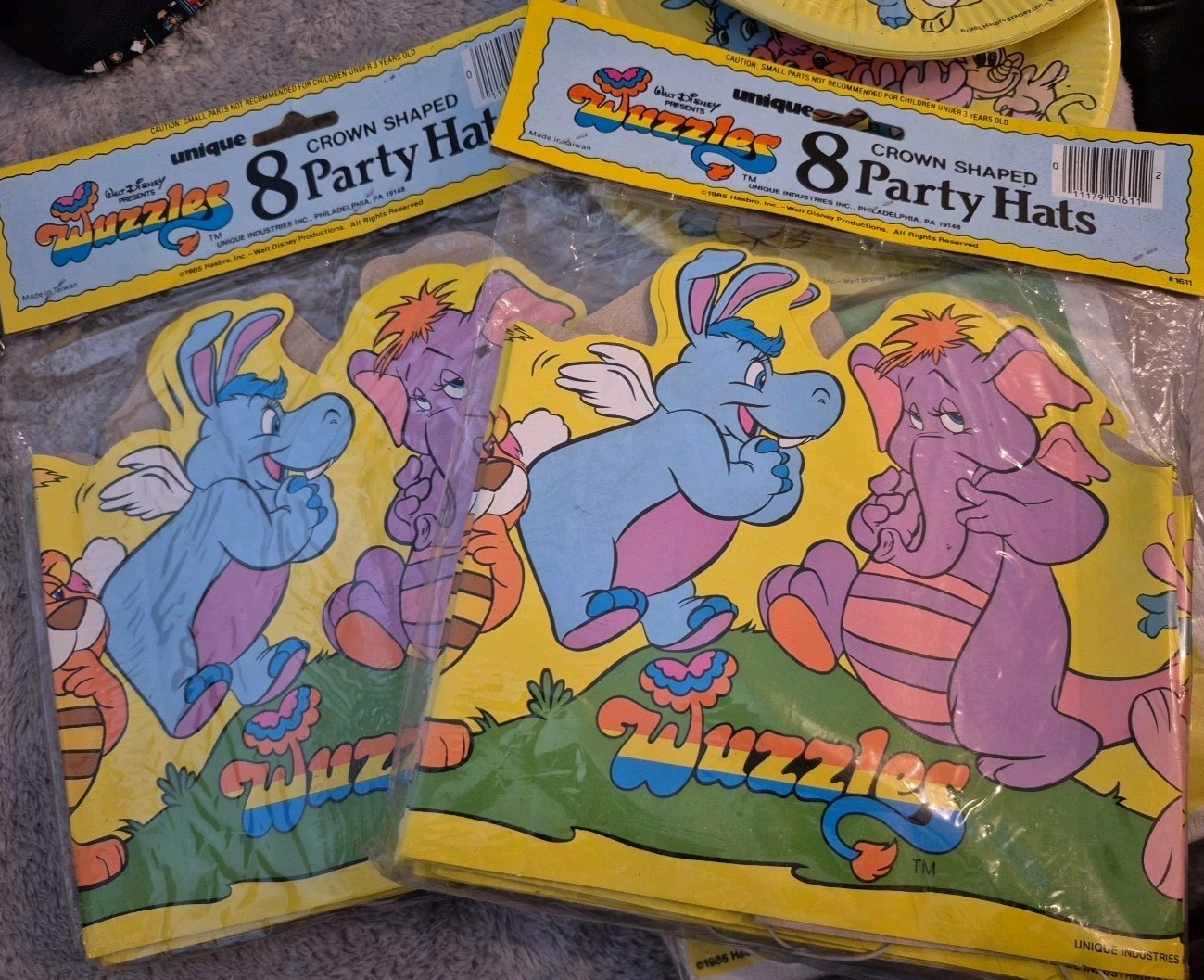 Vintage 80’s Deadstock 1985 Wuzzles Walt Disney Hasbro Birthday Party Ephemera
