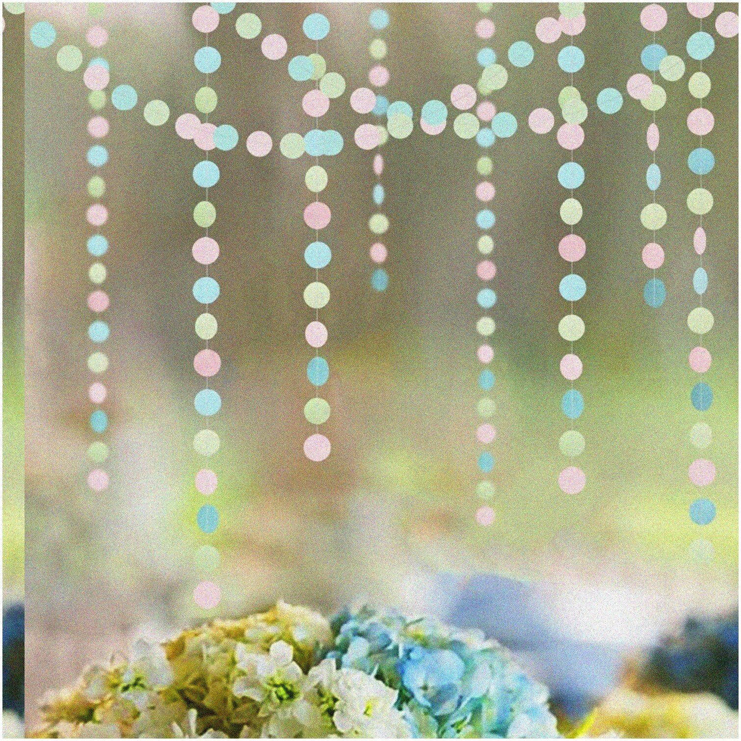 Pastel Circle Garland Banner for Spring Birthday