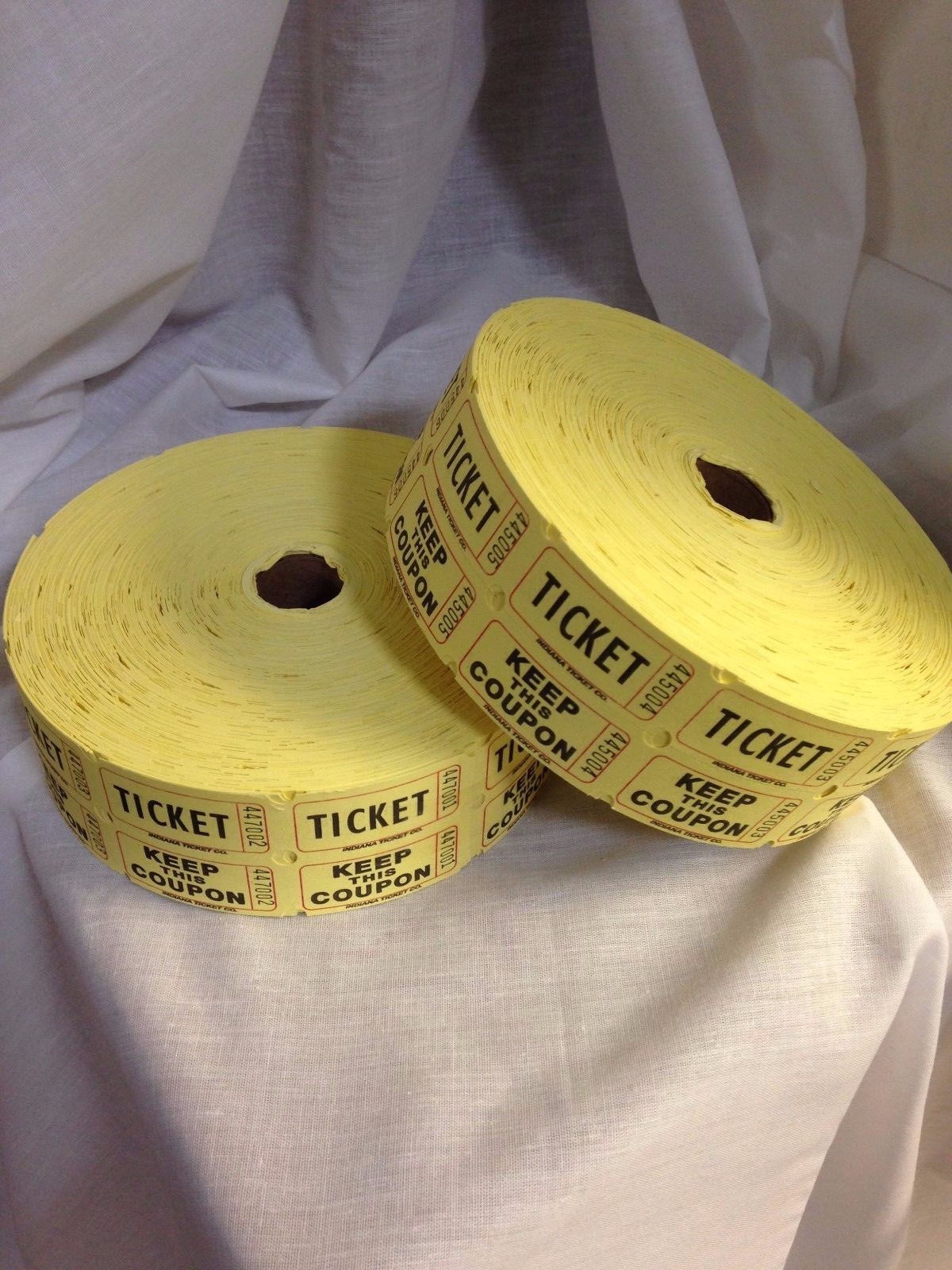 Double Stub Raffle Tickets 20 Rolls Full Case 2000 Each Roll 50/50 Split the Pot