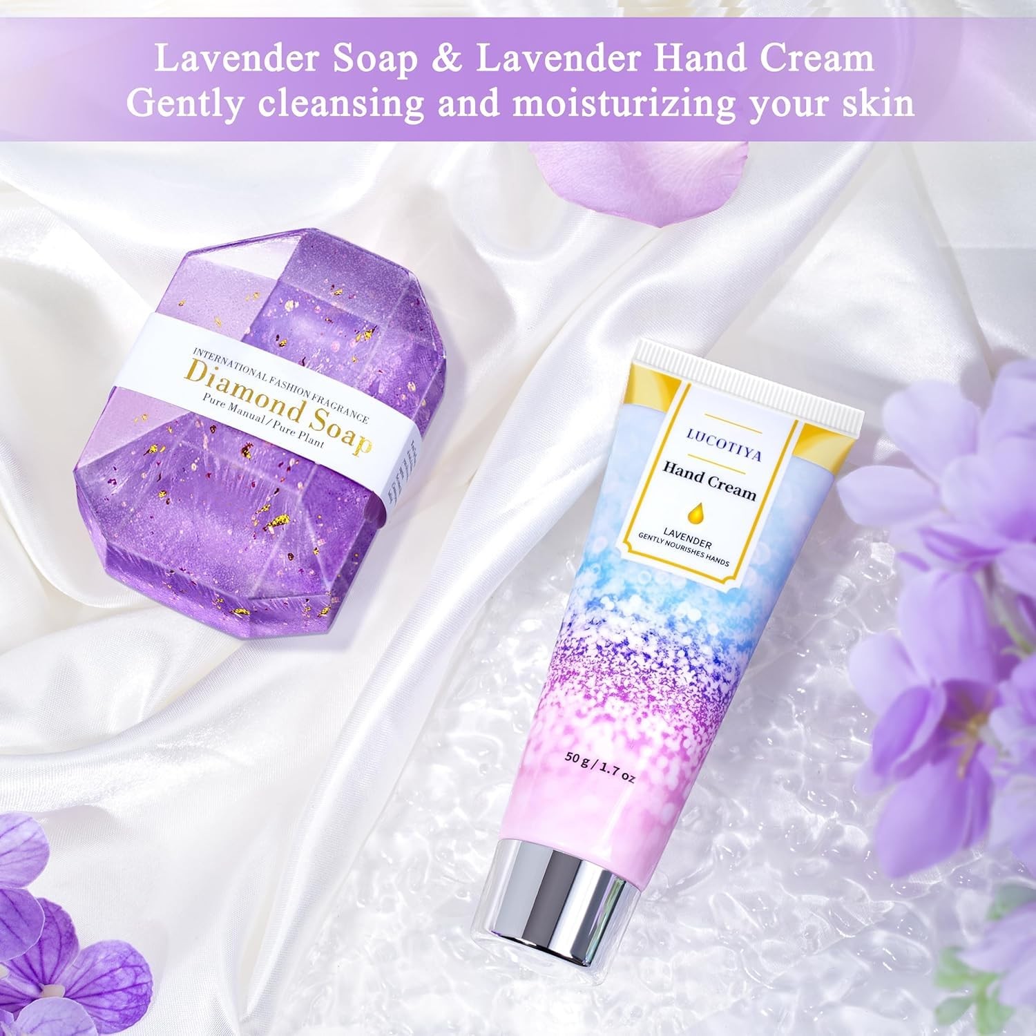 Gifts for Women, 9pcs Lavender Care Package Birthday Women Purple