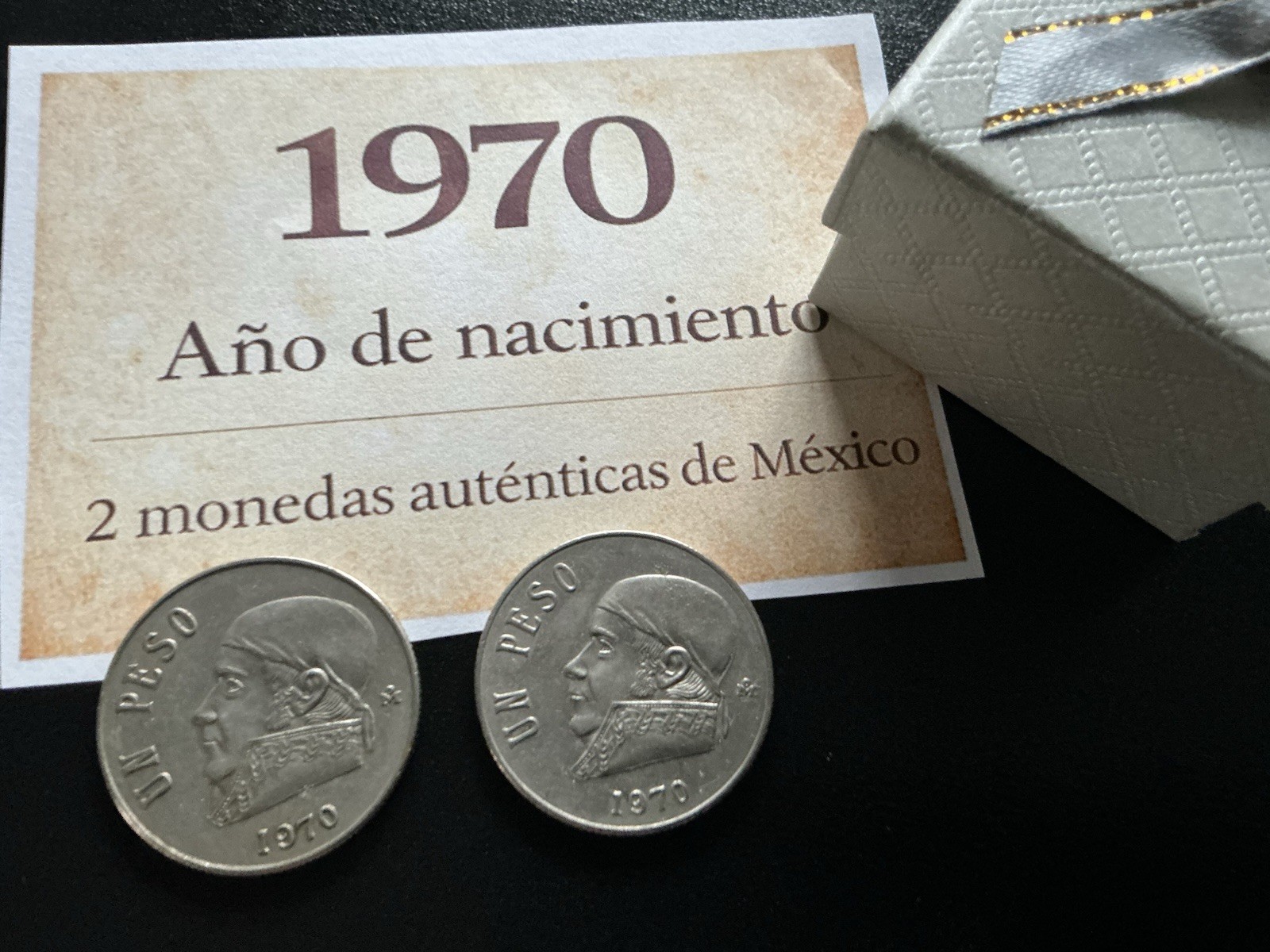 Regalo de Cumpleaños 1970 – 2 Monedas de México – Año de Nacimiento
