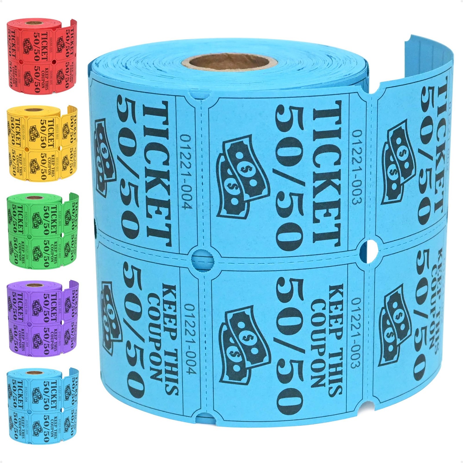ESSENTIAL 500 Double Roll Raffle Tickets, 50/50 Raffle Cards, Entry Form with…