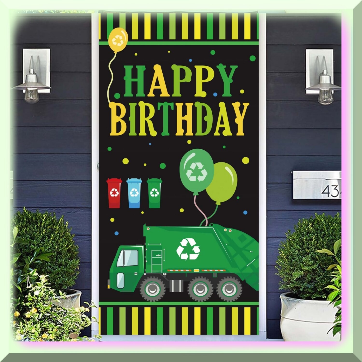 Trash Truck Birthday Party Decor Banner