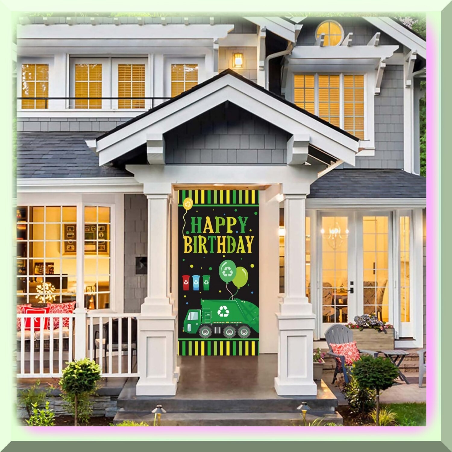 Trash Truck Birthday Party Decor Banner