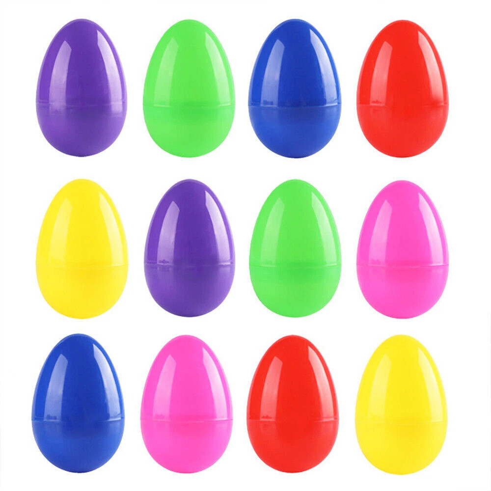 Plastic Filler Easter Eggs Fillable Egg Hunt Decoration Hollow Add Treats Gift