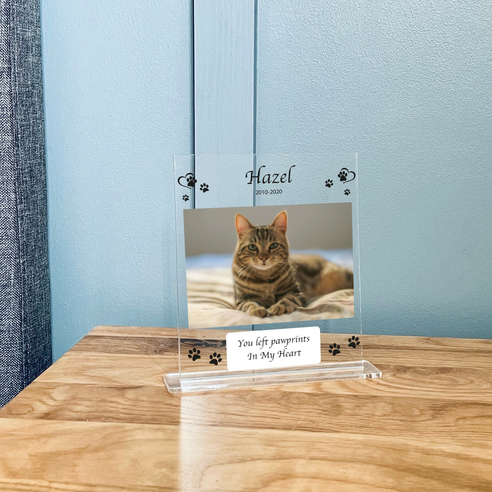 Personalised Pet Memorial Acrylic stand, Custom Keepsake, Remembrance Ornament
