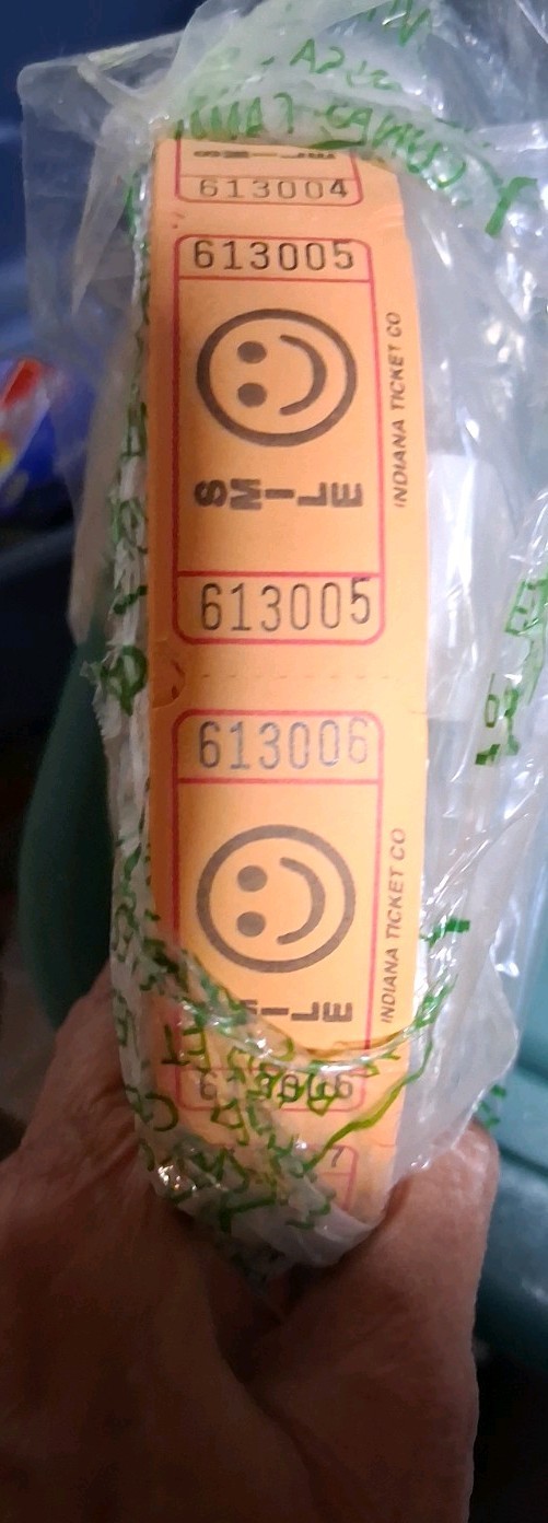 Smile Face Tickets Roll of 2000 Single Stub and 2000 blue beer tickets numbered