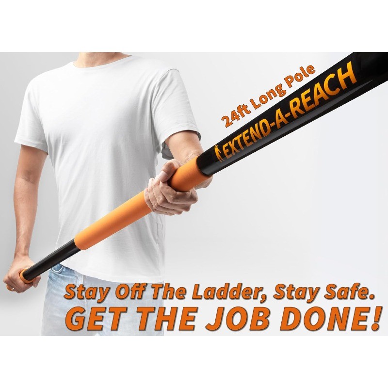 Cobweb Duster with Extension Pole 30+ Foot High Reach Spider Web Cleaner Cobweb