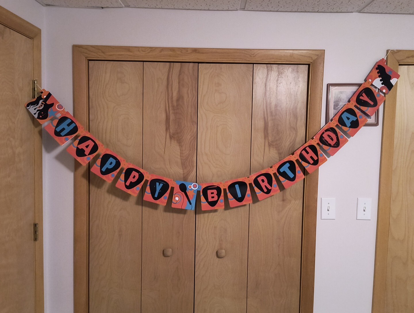 Happy Birthday Rock Star Guitar Large Hanging Banner 7.4 ft. x 5 3/4 in. NIP